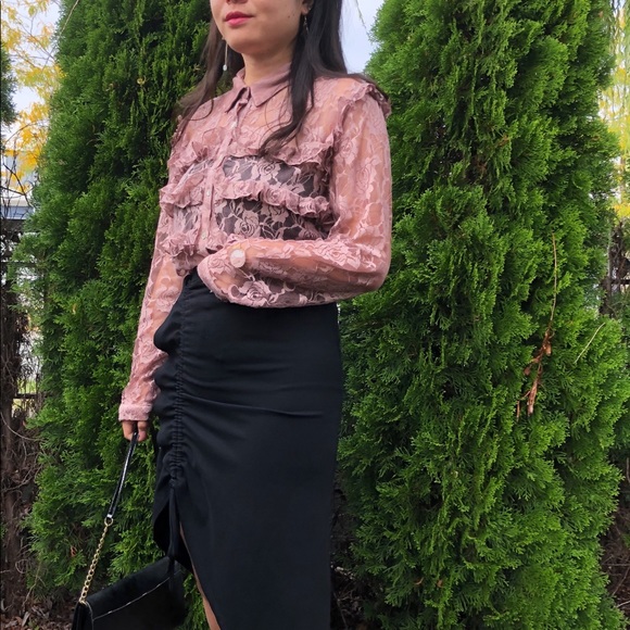 (CLEARANCE)Lace See Through Shirt - Picture 7 of 7